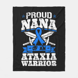 Proud Nana Of An Ataxia Warrior Dystaxia Awareness Fleece Blanket