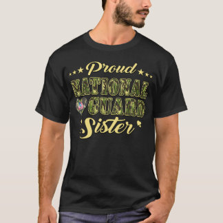 Proud National Guard Sister Dog Tags Heart T-Shirt