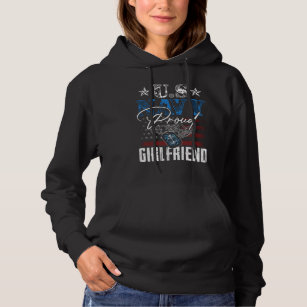 Proud Navy Girlfriend US Flag Family Army Military Hoodie