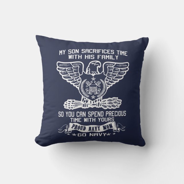 PROUD NAVY MOM CUSHION (Front)