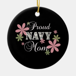 Proud Navy Mum [fl c] Ceramic Tree Decoration
