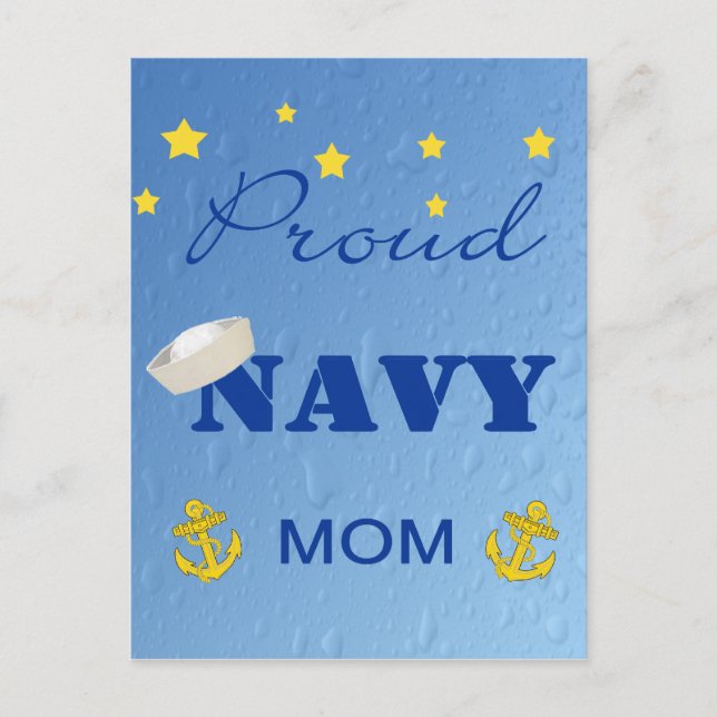 Proud Navy Mum Postcard (Front)