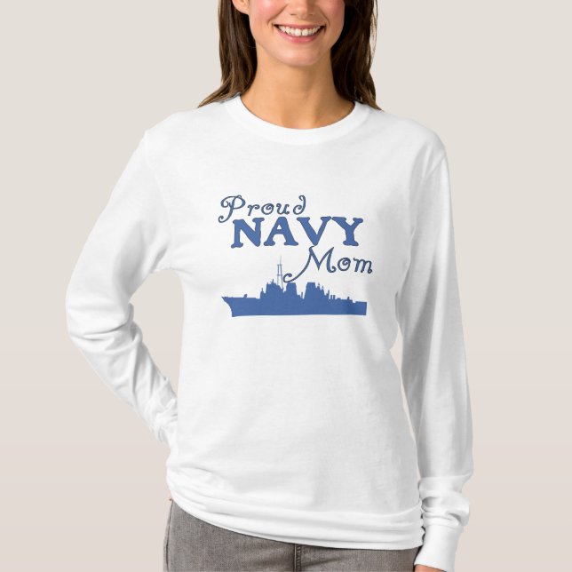 Proud Navy Mum Ship T-Shirt (Front)
