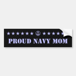 Proud Navy Mum Stars Bumper Sticker