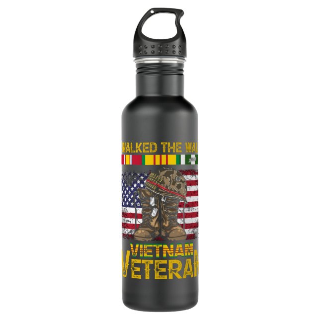 Proud Navy Seabee Vietnam Veteran 710 Ml Water Bottle (Front)