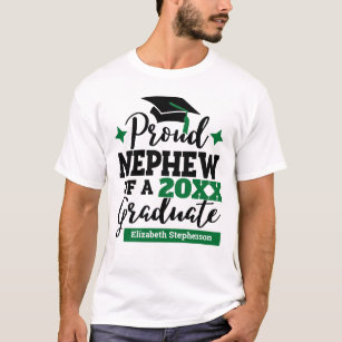 Proud nephew 2022 graduate black green tassel name T-Shirt