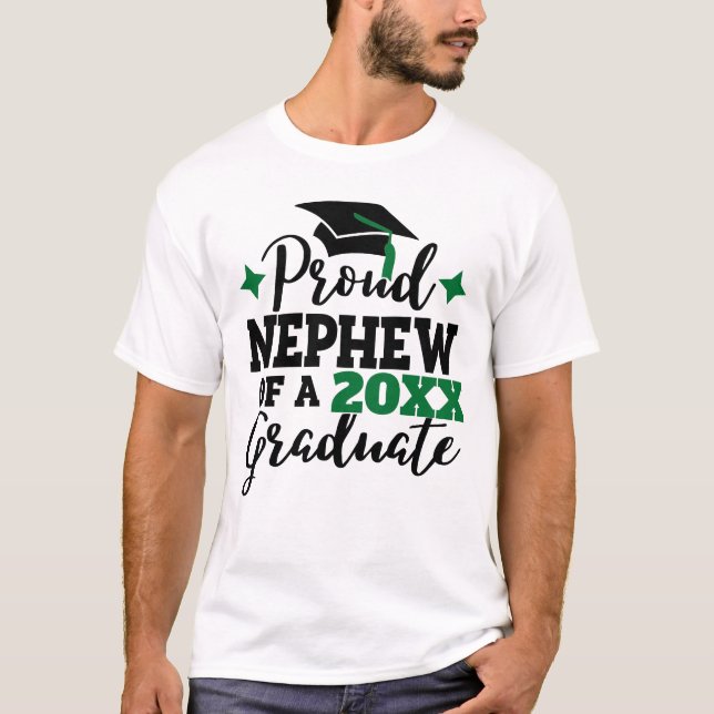 Proud nephew 2022 graduate black green tassel T-Shirt (Front)