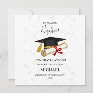 Proud Nephew Graduation Personalised Card