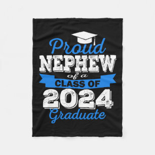Proud Nephew Of 2024 Graduate Awesome Family Colle Fleece Blanket