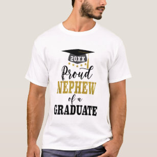 Proud Nephew of a 2024  Graduate Golden Black T-Shirt