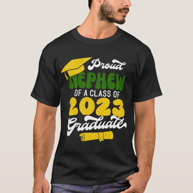 Proud NEPHEW of a Class of 2023 Graduate Retro T-Shirt (Front)