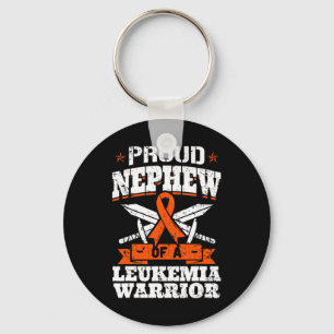 Proud Nephew Of A Leukaemia Warrior Awareness Bloo Key Ring