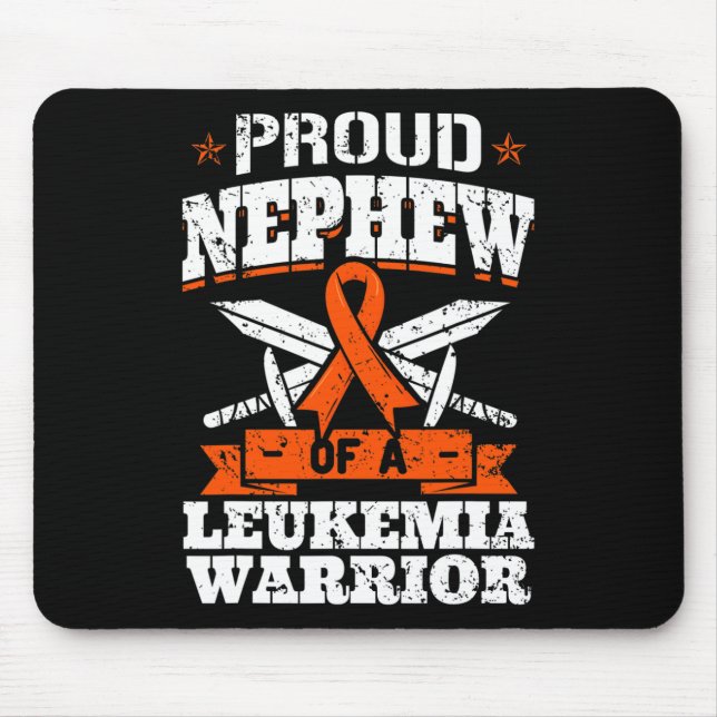 Proud Nephew Of A Leukaemia Warrior Awareness Bloo Mouse Pad (Front)