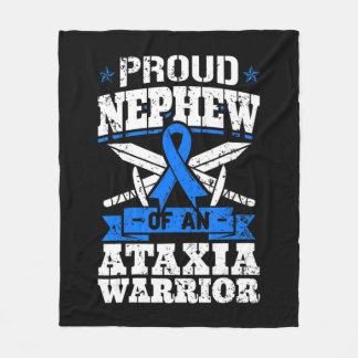 Proud Nephew Of An Ataxia Warrior Blue Awareness R Fleece Blanket