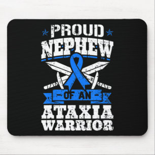 Proud Nephew Of An Ataxia Warrior Blue Awareness R Mouse Pad