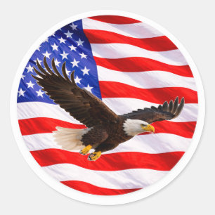 Proud New American – Bald Eagle Round Sticker