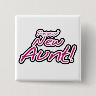 Proud New Aunt tshirts and Gifts 15 Cm Square Badge