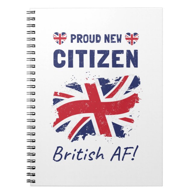Proud New British Citizen, Citizenship Ceremony Notebook (Front)