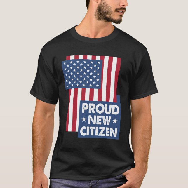 Proud New Citizen Women USA Citizen American Flag  T-Shirt (Front)