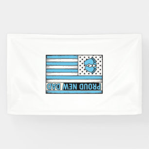 Proud New Dad Baby Feet Flag Vector Design_1 Banner
