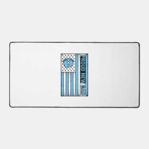 Proud New Dad Baby Feet Flag Vector Design_1 Desk Mat