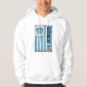Proud New Dad Baby Feet Flag Vector Design_1 Hoodie