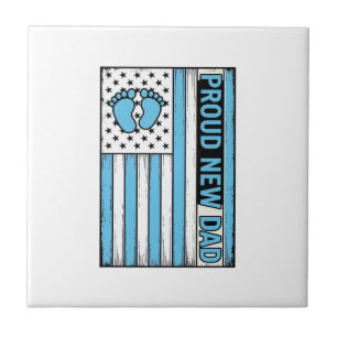 Proud New Dad Baby Feet Flag Vector Design_1 Tile