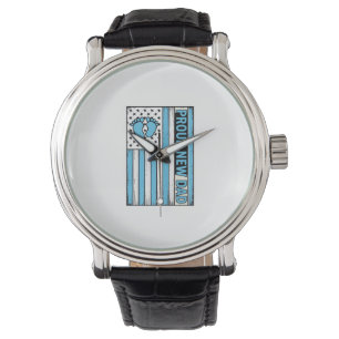 Proud New Dad Baby Feet Flag Vector Design_1 Watch