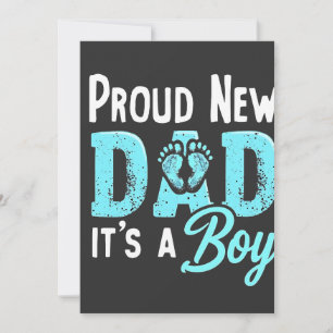 Proud New Dad It's a Boy Gender Reveal Dad To be  Invitation