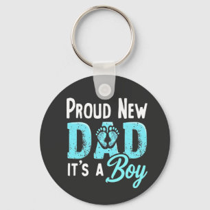 Proud New Dad It's a Boy Gender Reveal Dad To be Key Ring