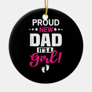 Proud New Dad It's A Girl Ceramic Tree Decoration