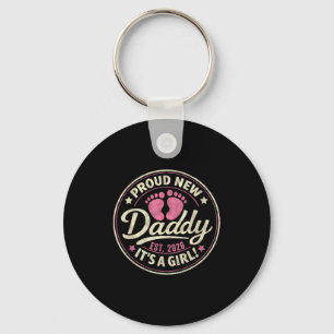Proud new dad i'ts a girl est 2026 first time dad key ring