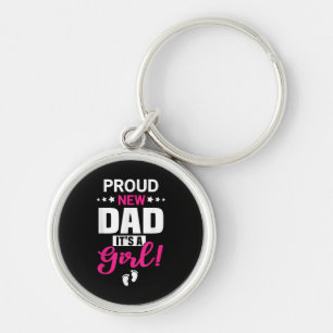 Proud New Dad It's A Girl Key Ring