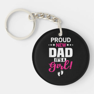 Proud New Dad It's A Girl Key Ring
