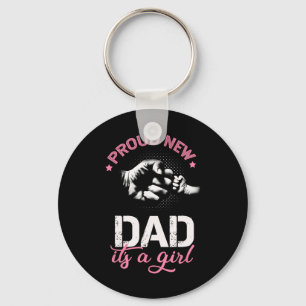 Proud New Dad It's A Girl Promoted To Daddy Tee Gi Key Ring