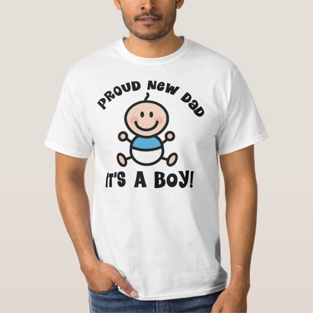 Proud New Dad T-shirt (baby boy) (Front)