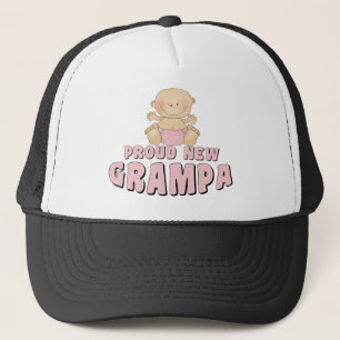 PROUD NEW GRAMPA Girl Trucker Hat