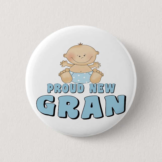 PROUD NEW Gran T-Shirt 6 Cm Round Badge (Front)