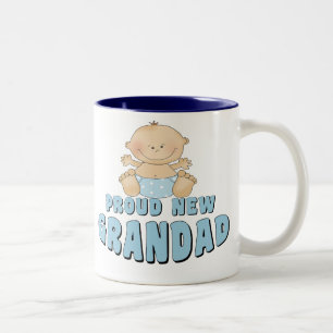 PROUD NEW Grandad Boy Two-Tone Coffee Mug