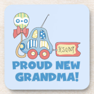Proud New Grandma It's a Boy Gifts Coaster