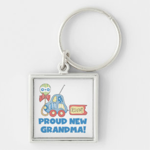 Proud New Grandma It's a Boy Gifts Key Ring