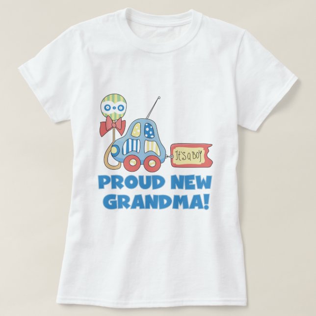 Proud New Grandma-It's a Boy Tshirts and Gifts (Design Front)