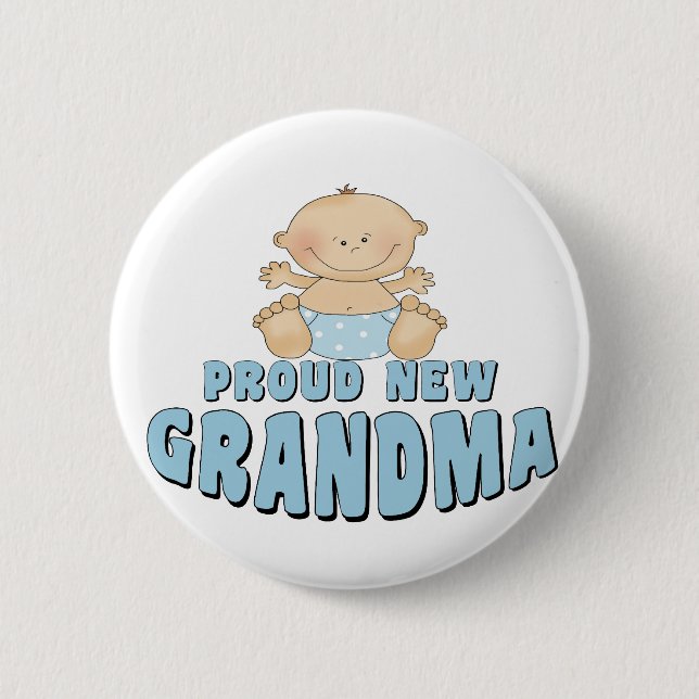 PROUD NEW Grandma T-Shirt 6 Cm Round Badge (Front)