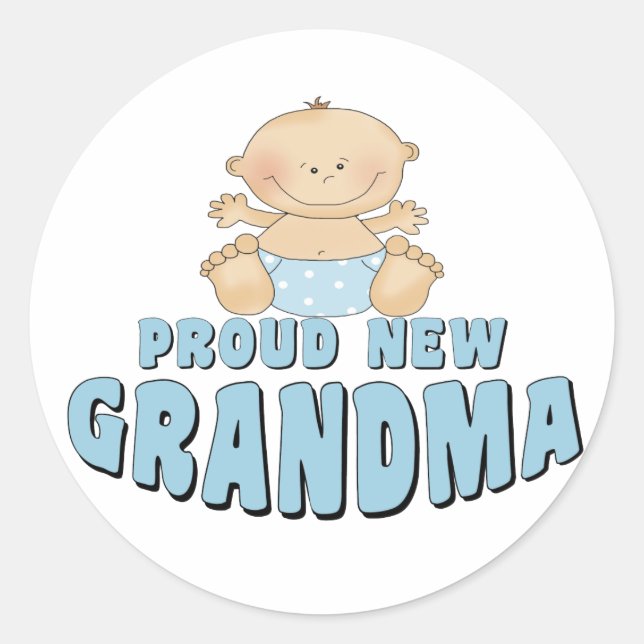 PROUD NEW Grandma T-Shirt Classic Round Sticker (Front)