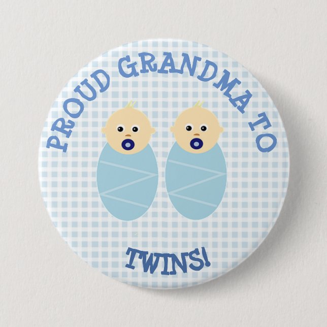 Proud new grandma to twins Button (Front)