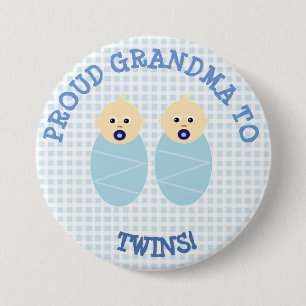 Proud new grandma to twins Button