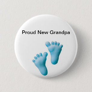 Proud New Grandpa 6 Cm Round Badge