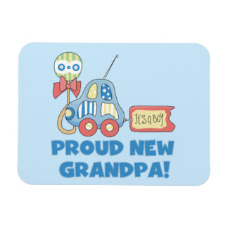 Proud New Grandpa Car It's a Boy Gifts Magnet