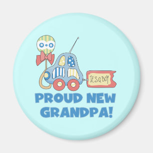 Proud New Grandpa It's a Boy TShirts and Gifts Magnet
