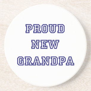 Proud New Grandpa University Text Gifts Coaster